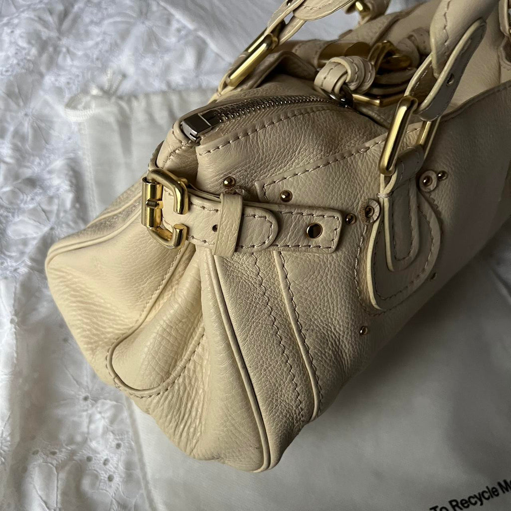 🌺🩷 Authentic Cream Chloe Paddington Bag With Gold Hardware✨🔥 🤎🌆