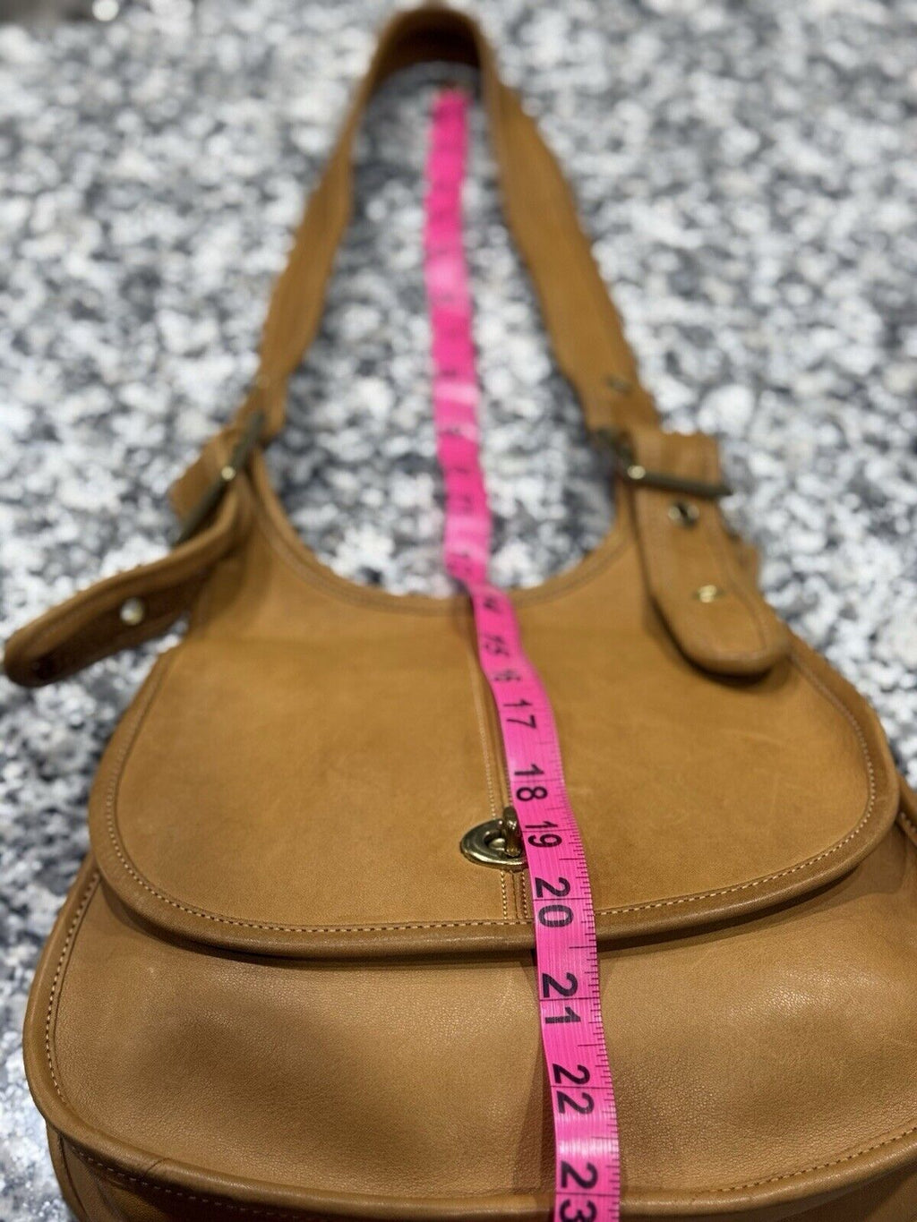🌺🩷 Coach Vintage Crescent Saddle Bag Nyc 9235 Saddle Tan🍂✨ 🤎🌆