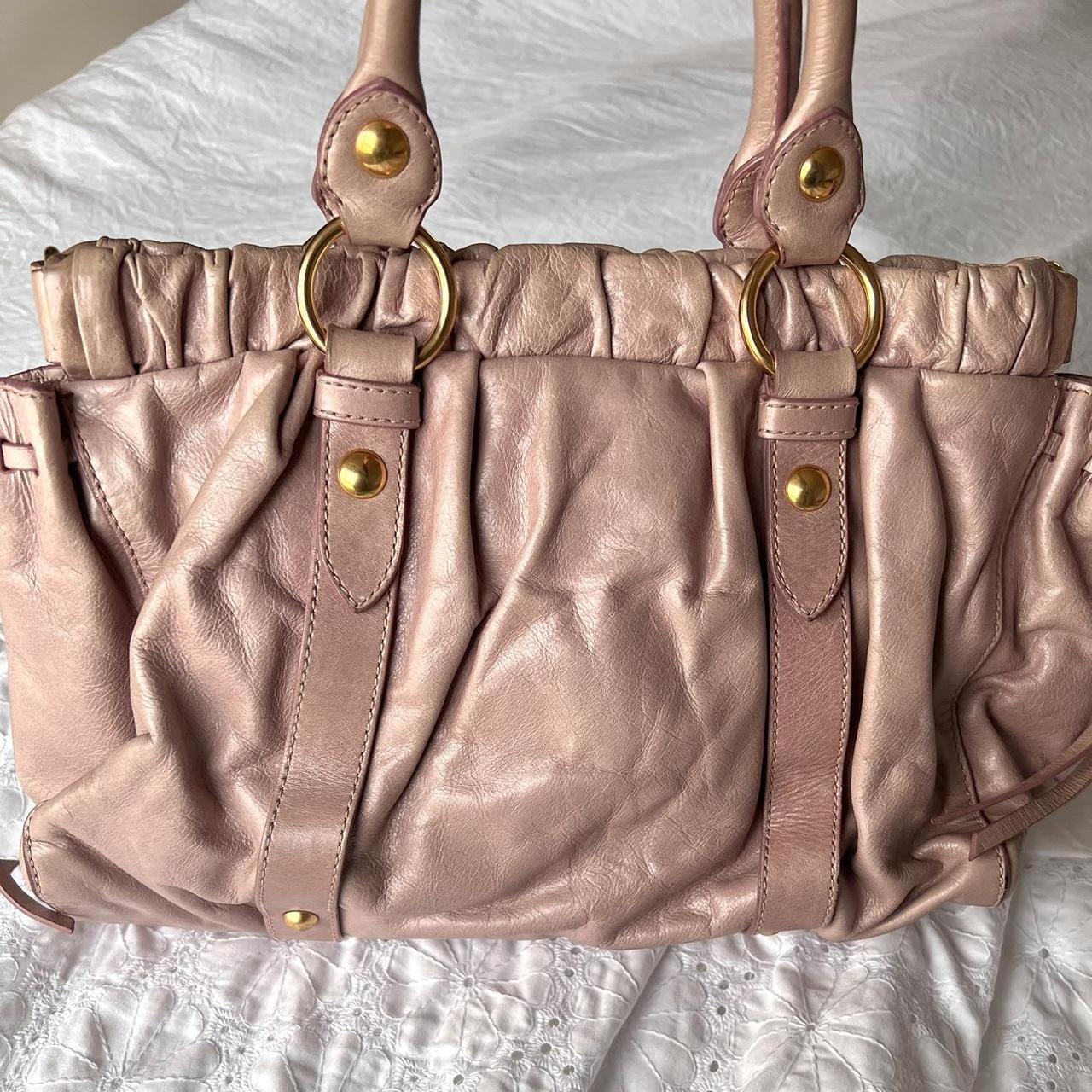 🌺🩷 Gorgeous Authentic Dusty Pink Miu Miu Vitello Bag With Gold Hardware🍂✨ 🤎🌆