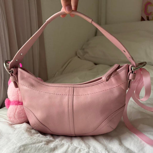 🌺🩷 Coach Baby Pink Mini Hobo🩶🏙️ 🤎🌆