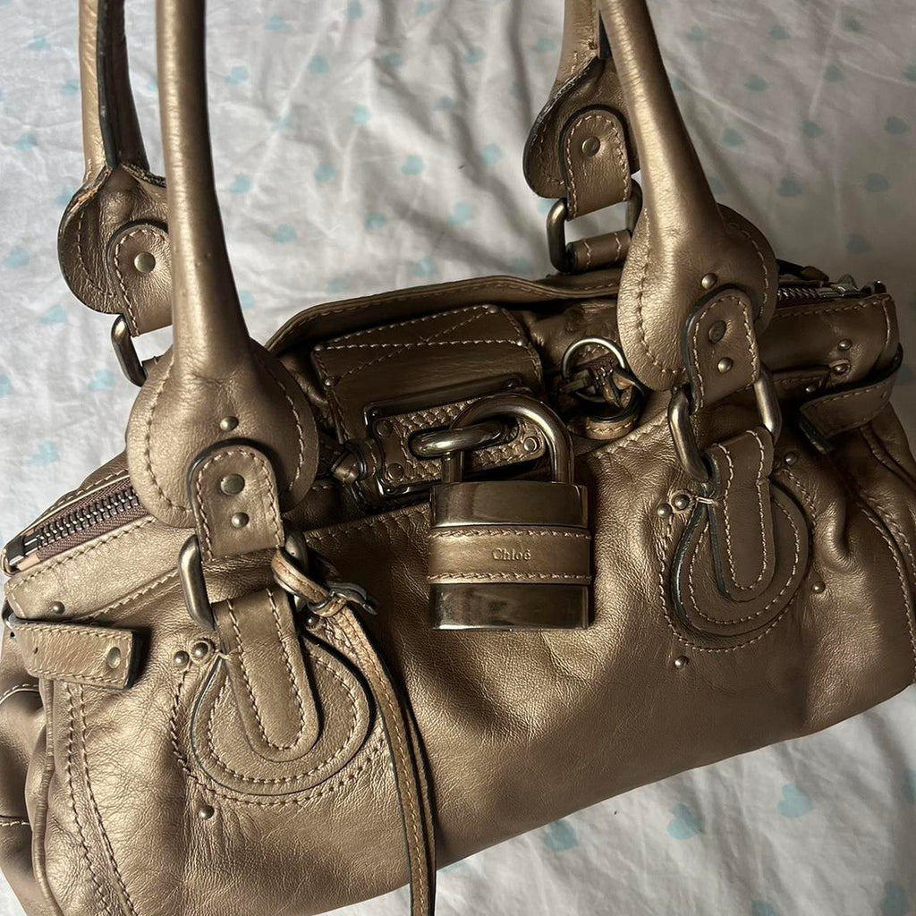 🌺🩷 Authentic Bronze Chloe Paddington Bag With Silver Hardware🍬⚡ 🤎🌆