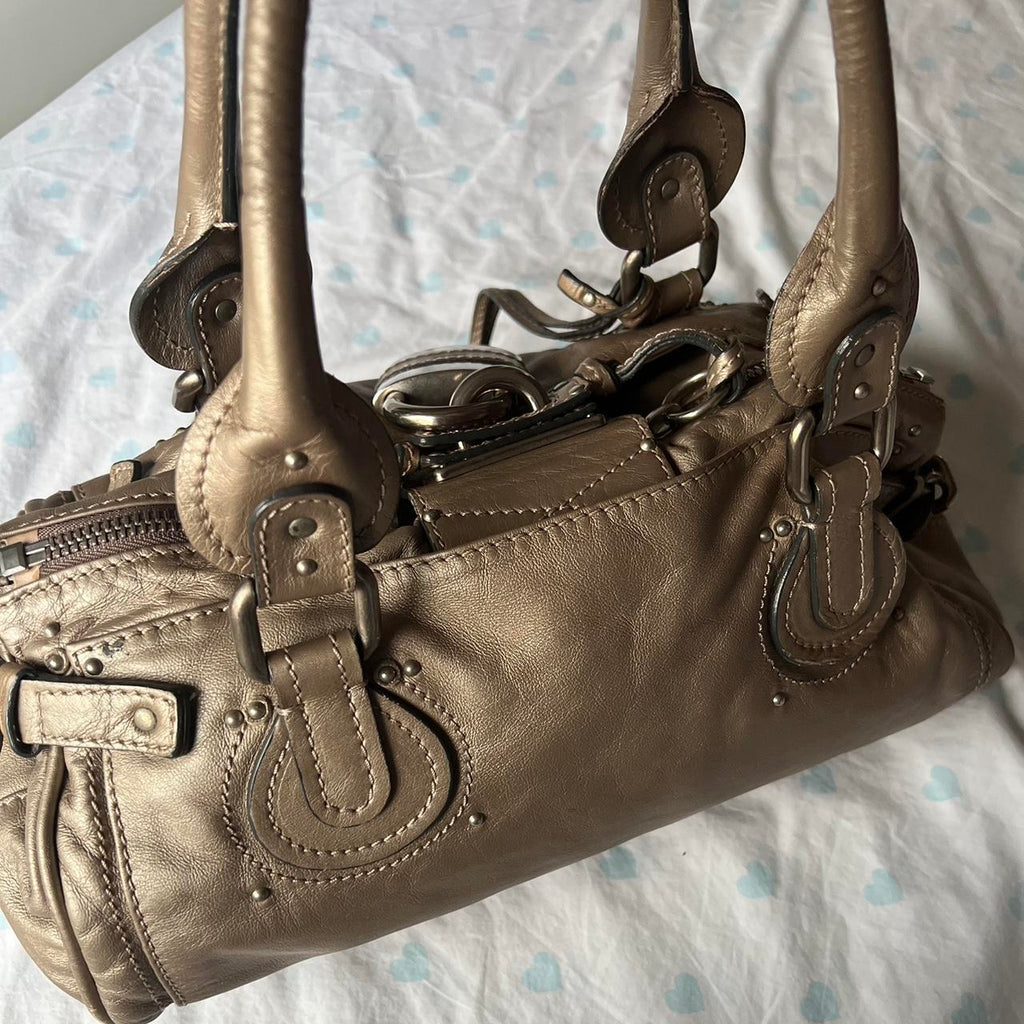 🌺🩷 Authentic Bronze Chloe Paddington Bag With Silver Hardware🍬⚡ 🤎🌆