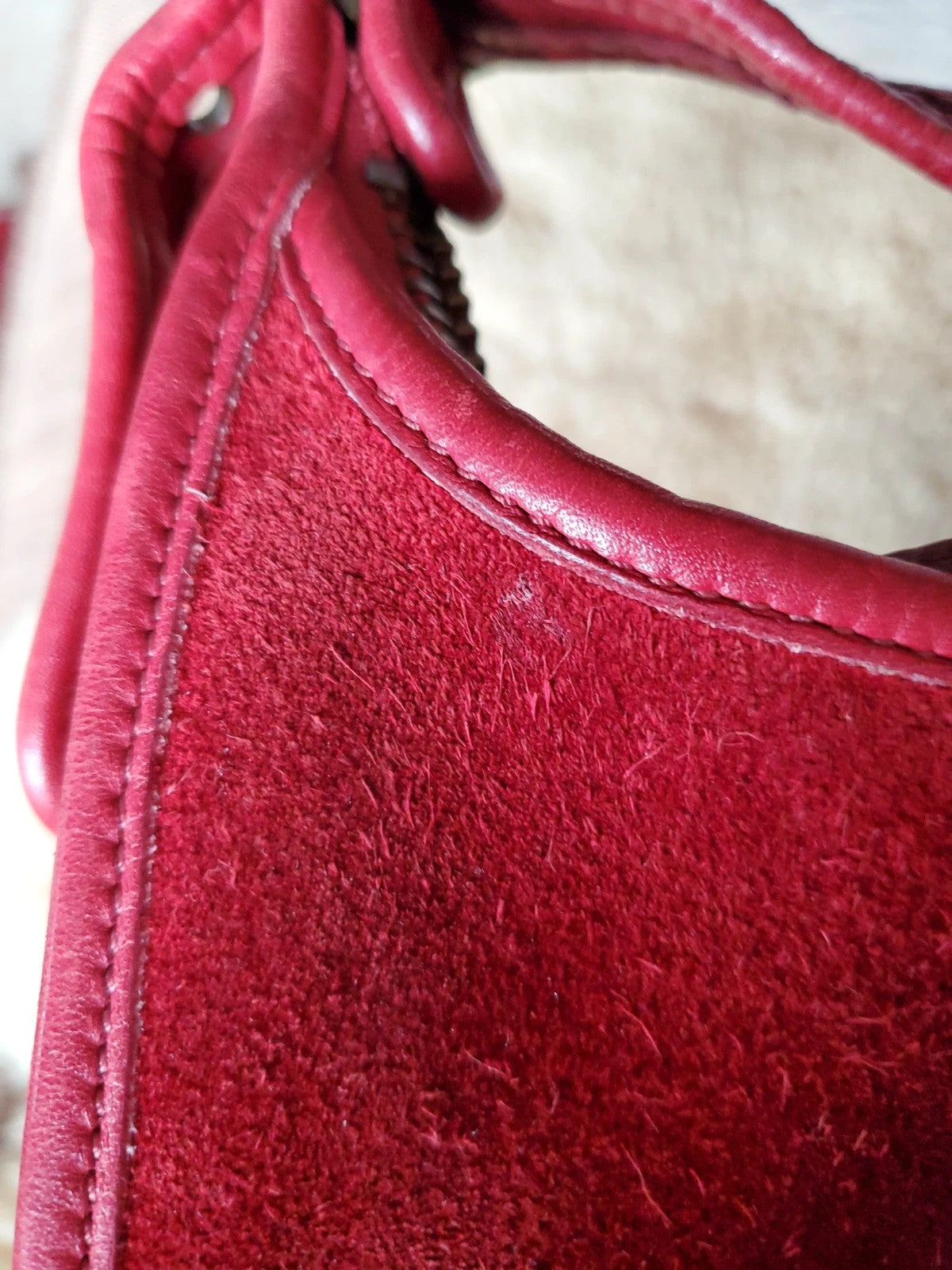 🌺🩷 Coach Vintage Janice In Berkeley Suede Red🌺🩷 🤎🌆