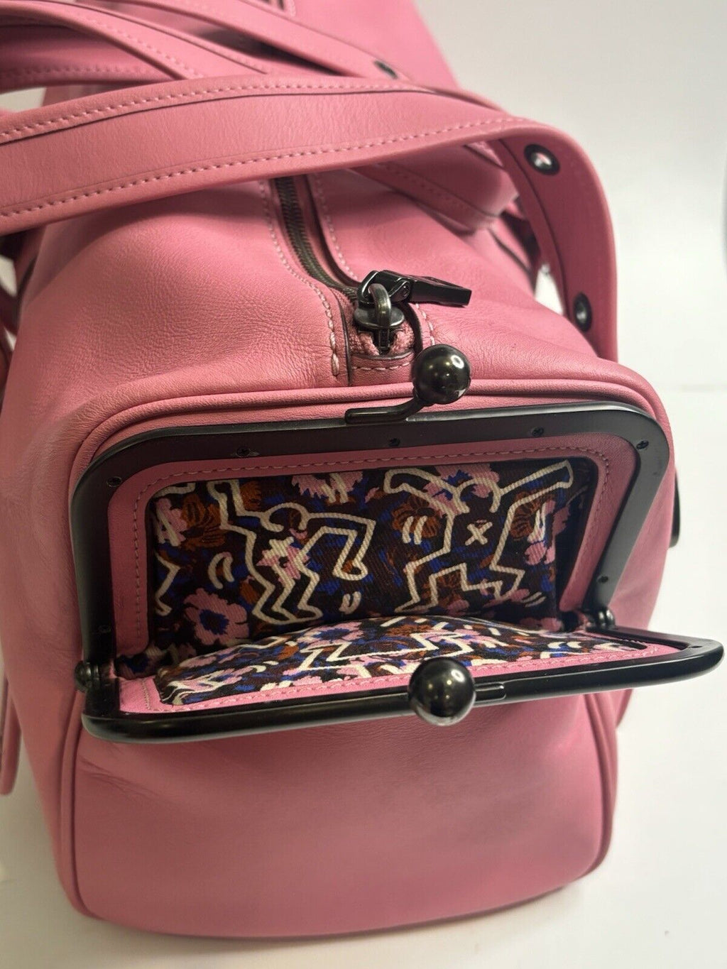 🌺🩷 Keith Haring X Coach Collaboration Pink Handbag🍬⚡ 🤎🌆