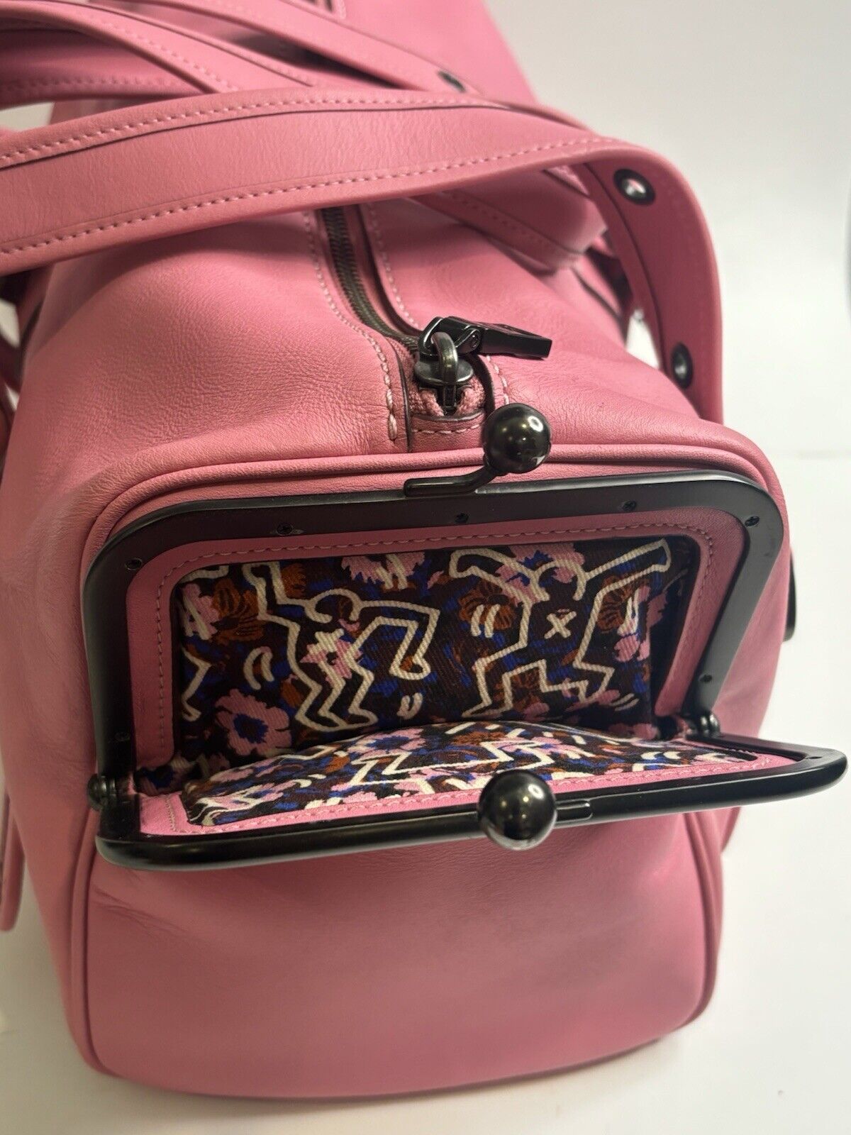 🌺🩷 Keith Haring X Coach Collaboration Pink Handbag🍬⚡ 🤎🌆