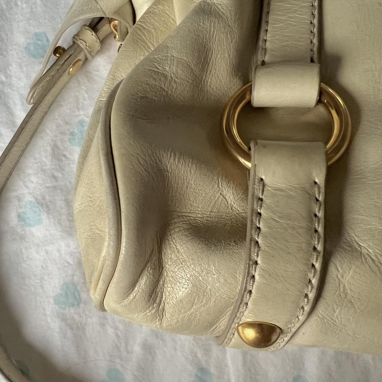 🌺🩷 Authentic Cream Miu Miu Vitello Lux Bow Bag With Gold Hardware🤍🗻 🤎🌆