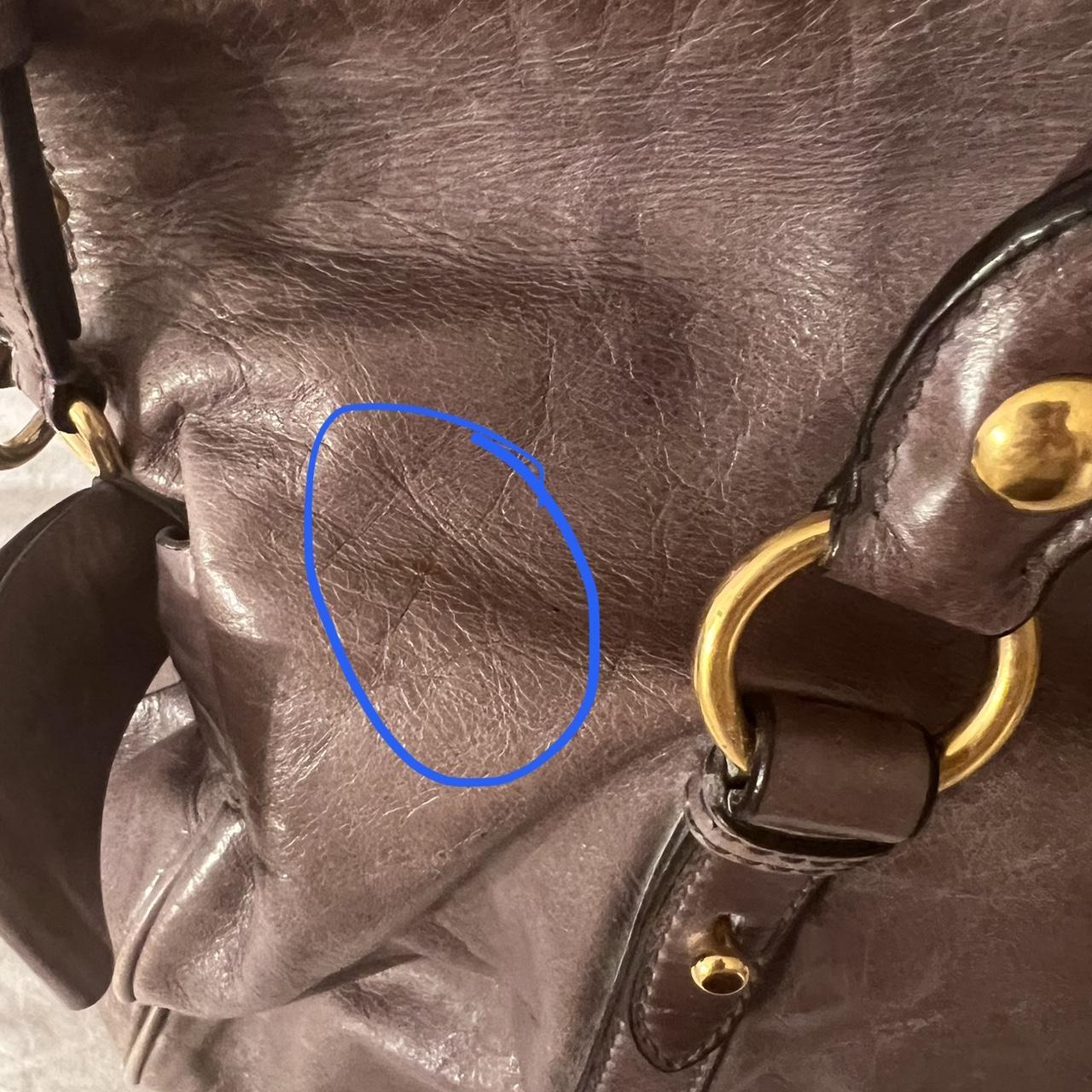 🌺🩷 Authentic Grey Looks A Bit Purple In Person Miu Miu Vitello Leather Bow Bag With Gold Hardware And Removable Strap🤎🌆 🤎🌆