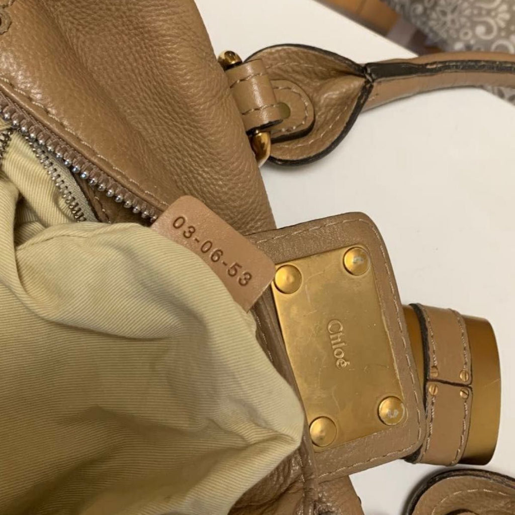 🌺🩷 Chloe Paddington Mini Boston Bag Handbag Beige With Gold Padlock Leather✨🔥 🤎🌆