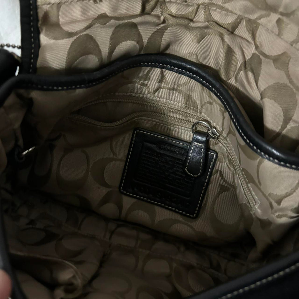 🌺🩷 Vintage Coach Black Leather Mini Soho💜🍇 🤎🌆