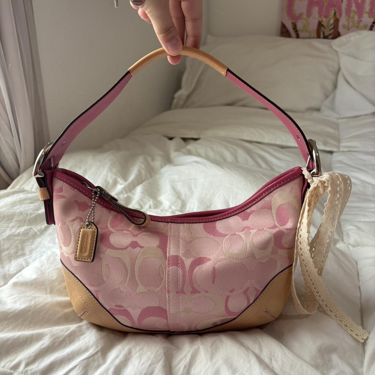 🌺🩷 Mini Vintage Coach Hobo In Optic Pink💜🍇 🤎🌆