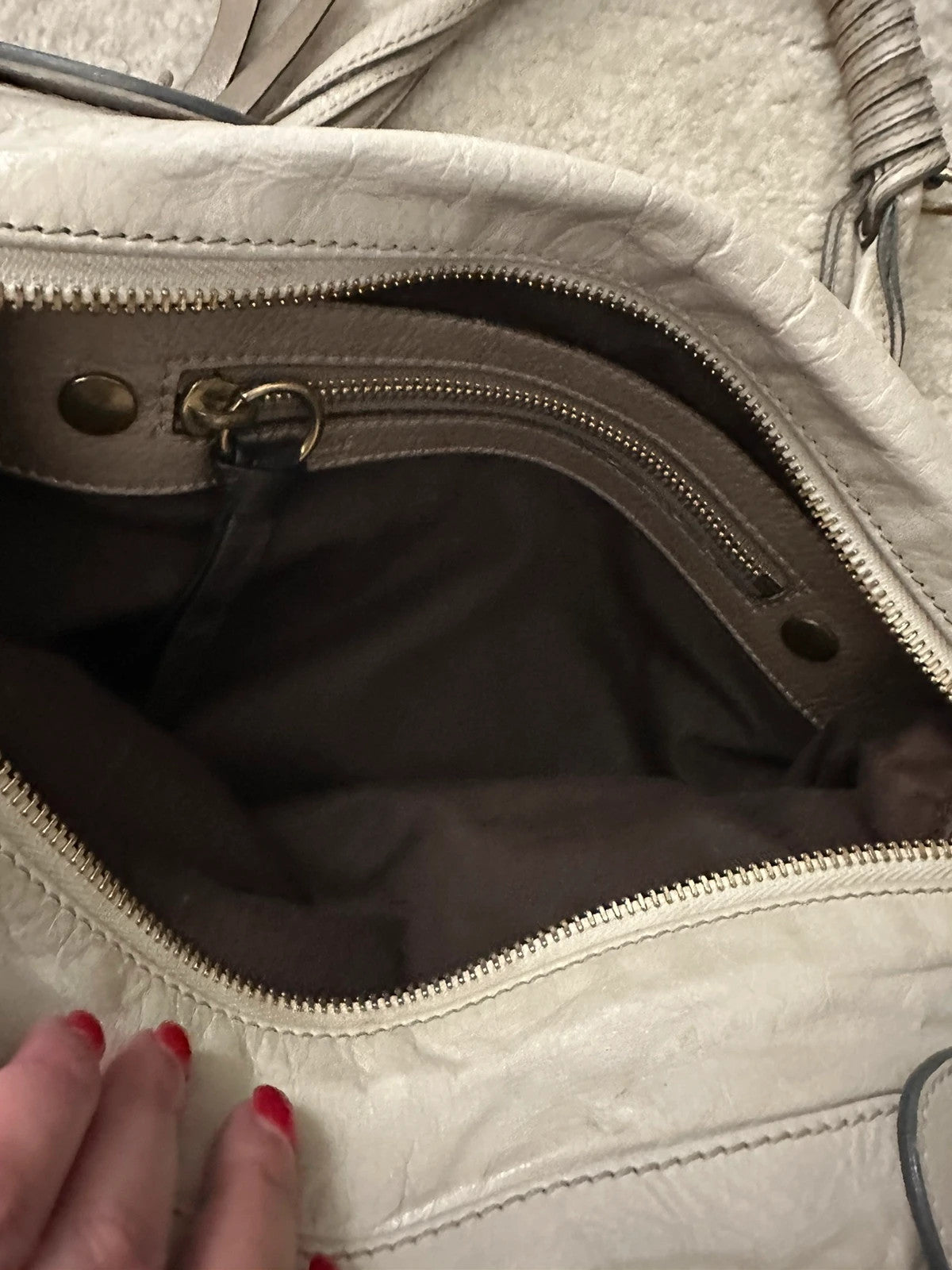 🌺🩷 Chloe Large Bay Leather Tote Bag In Cream🤍🗻 🤎🌆