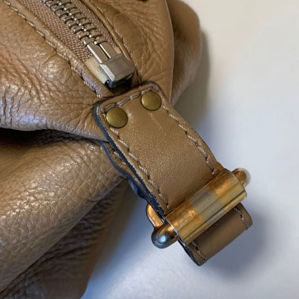 🌺🩷 Chloe Paddington Mini Boston Bag Handbag Beige With Gold Padlock Leather✨🔥 🤎🌆