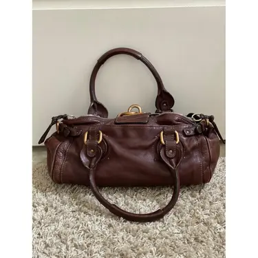 🌺🩷 CHLOE PADDINGTON LEATHER HANDBAG🌲🍀 🤎🌆